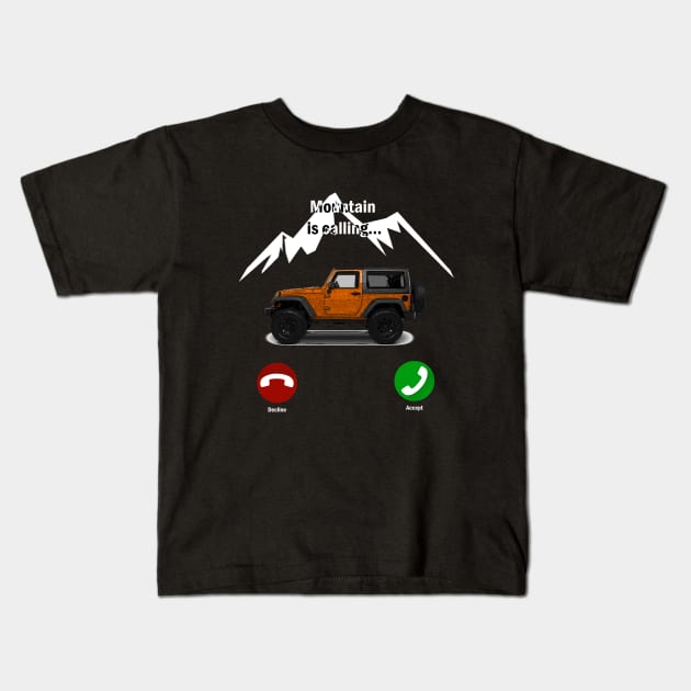 Mountain is calling 4x4 lifestyle Kids T-Shirt by WOS